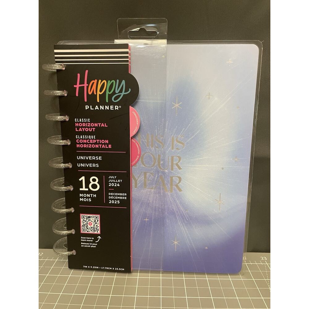 Happy Planner 2024/25 Classic 9 Disc Universe 18 Month Planner Horizontal Layout